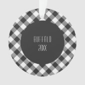 Buffalo geruite wit en zwart Schotse ruit Ornament (voorkant)