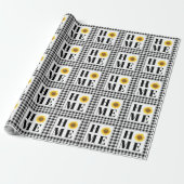 Buffalo geruite zonnebloem "Home"   Cadeaupapier (Uitgerold)