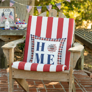 Buffalo geruite zonnebloem "Thuis" Buitenkussen