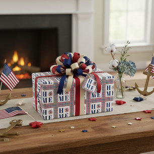 Buffalo geruite zonnebloem "Thuis"  Cadeaupapier