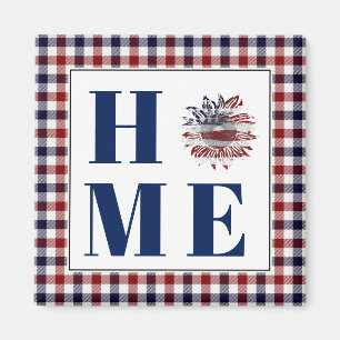 Buffalo geruite zonnebloem "Thuis" Magneet