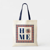 Buffalo geruite zonnebloem "Thuis" Tote Bag (Achterkant)