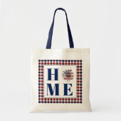 Buffalo geruite zonnebloem "Thuis" Tote Bag (Voorkant)