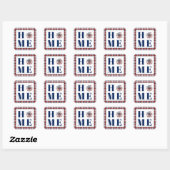 Buffalo geruite zonnebloem "Thuis" Vierkante Sticker (Vel)