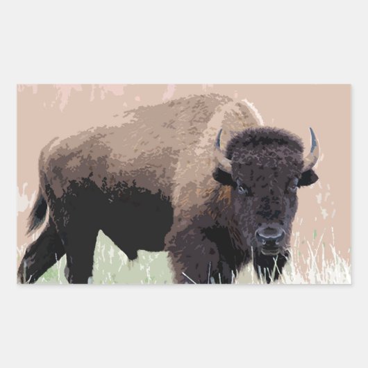 Buffalo/gif Rechthoekige Sticker (Voorkant)