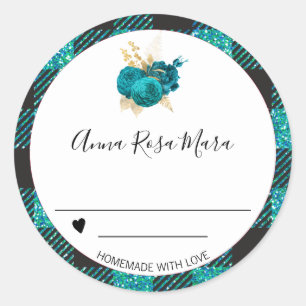 *~* Buffalo Gingham AP30. Rozen in bliksem Ronde Sticker