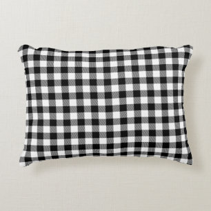 Buffalo Gingham Black en White Check Pset Accent Kussen