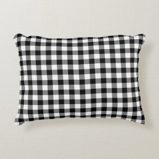 Buffalo Gingham Black en White Check Pset Accent Kussen