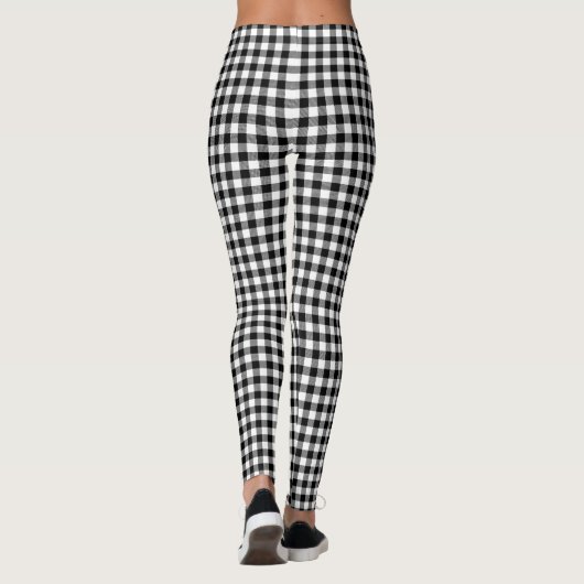 Buffalo Gingham Black en White Check Pset Leggings (Achterkant)