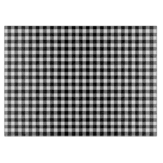 Buffalo Gingham Black en White Check Pset Snijplank (Voorkant)