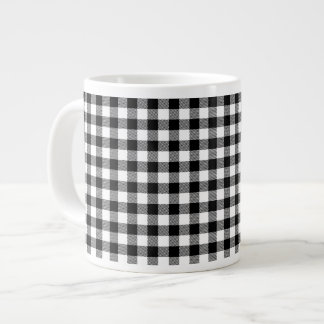 Buffalo gingham Black en White Check Pset Therma Grote Koffiekop