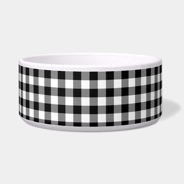 Buffalo gingham Black en White Check Pset Therma Voerbakje (Rechts)