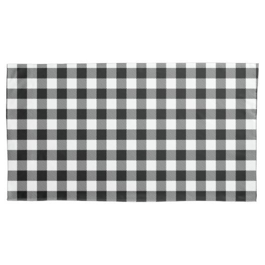 Buffalo gingham Black en White Check Pset Wrappi Kussensloop (Voorkant-Links)