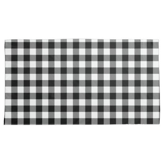 Buffalo gingham Black en White Check Pset Wrappi Kussensloop (Voorkant-Rechts)