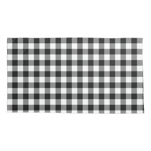 Buffalo gingham Black en White Check Pset Wrappi Kussensloop (Achterkant-Links)