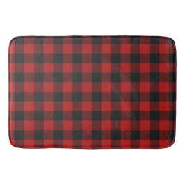 Buffalo Gingham Patroon met rood en zwart Badmat
