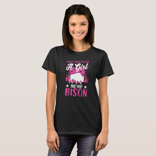 Buffalo Girl Bison Water Buffalo   T-shirt (Voorkant volledig)