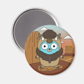 Buffalo Gopher in woestijn Magneet (Voorkant / Achterkant)