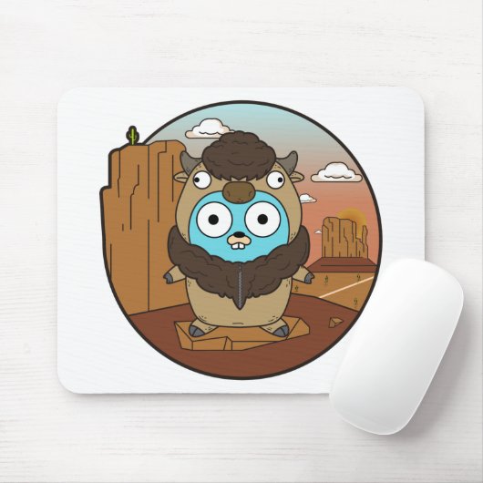 Buffalo Gopher in woestijn Muismat (Met muis)