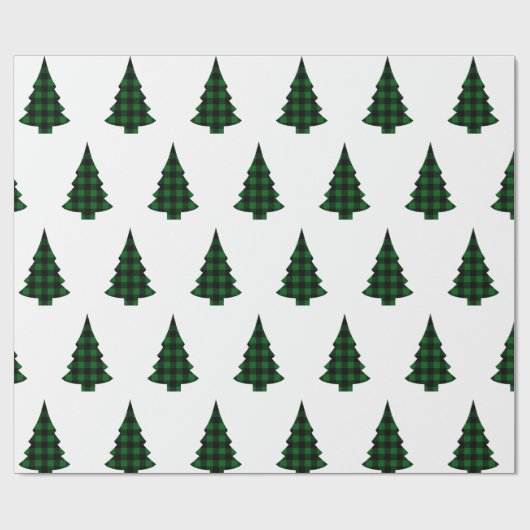 Buffalo Green Pine Trees Cadeaupapier (Vlak)