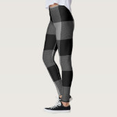 Buffalo Grijs en Zwart vierkant geplakt Leggings (Links)