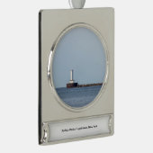 Buffalo Harbor Lighthouse Verzilverd Banner Ornament (Rechts)