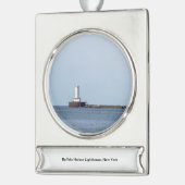 Buffalo Harbor Lighthouse Verzilverd Banner Ornament (Links)