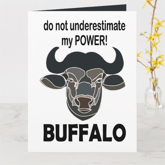 Buffalo Head Bison Animal Buffalo Kaart (Gele Bloem)