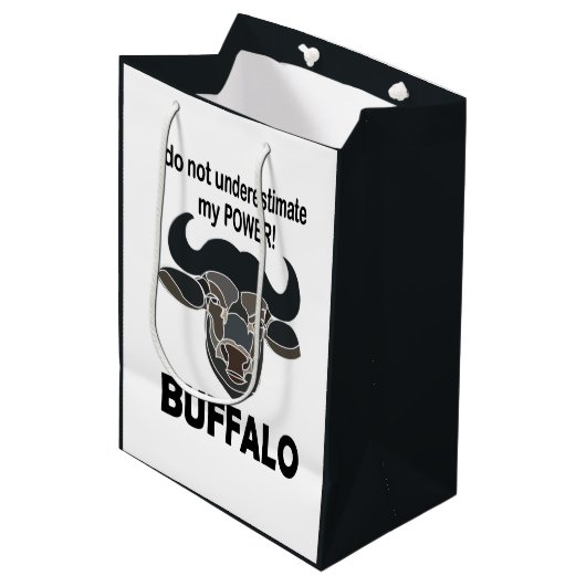 Buffalo Head Bison Animal Buffalo Medium Cadeauzakje (Voorkant Gekanteld)