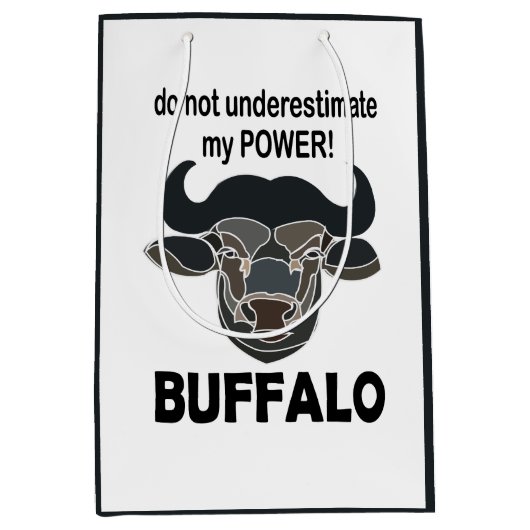 Buffalo Head Bison Animal Buffalo Medium Cadeauzakje (Voorkant)