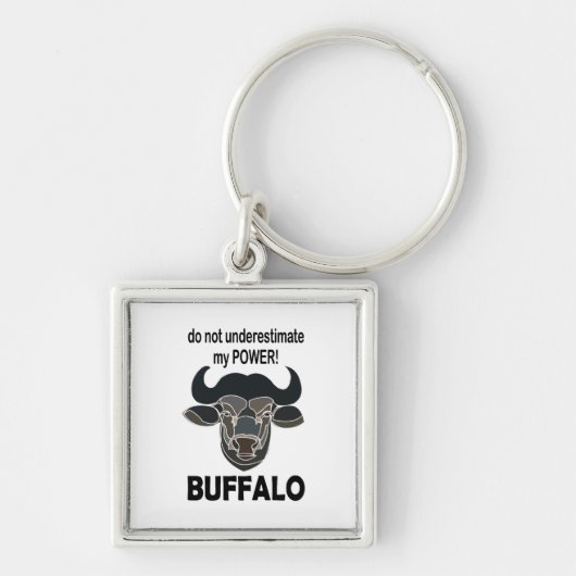 Buffalo Head Bison Dier Buffalo Sleutelhanger (Voorkant)