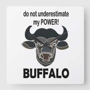 Buffalo Head Bison Dier Buffalo Vierkante Klok