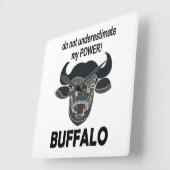 Buffalo Head Bison Dier Buffalo Vierkante Klok (Hoek)
