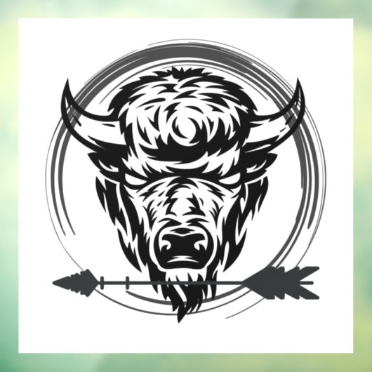 Buffalo Head en Arrow Raamsticker (Vel 3)