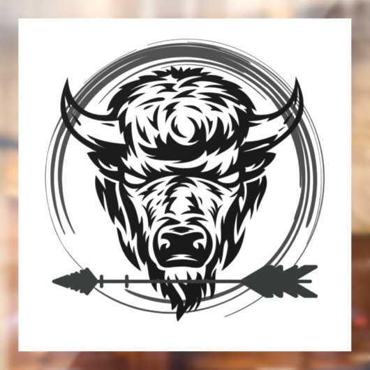 Buffalo Head en Arrow Raamsticker (Vel 2)