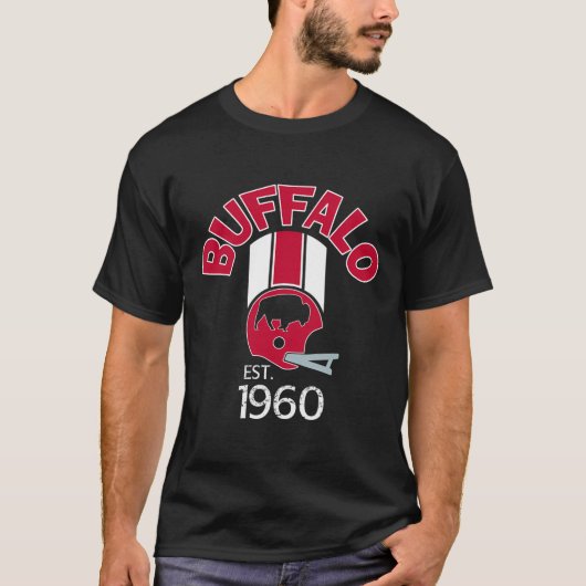 Buffalo Helm Streep Varsity Stijl Retro 1960 FOO T-shirt (Voorkant)