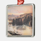 Buffalo Herd (door Charles M. Russell) Metalen Ornament (Links)
