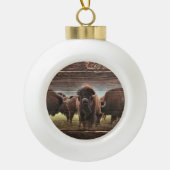 Buffalo Herd Keramische Bal Ornament (Voorkant)