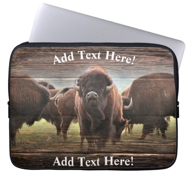 Buffalo Herd Laptop Sleeve (Voorkant)