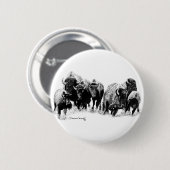 Buffalo Herd Ronde Button 5,7 Cm (Voorkant /achterkant)