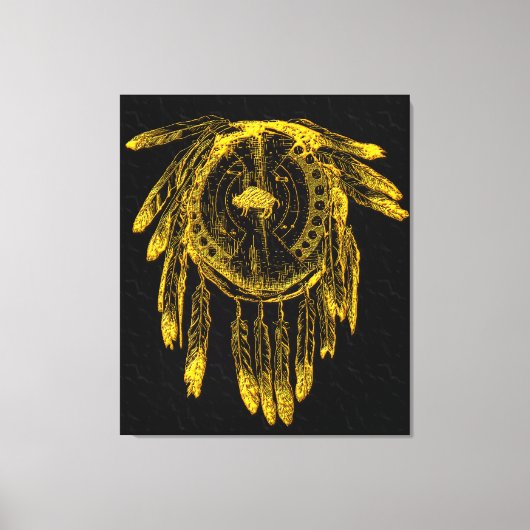 Buffalo Hide Schild 1 Ingepakt Canvas Afdruk (Voorkant)
