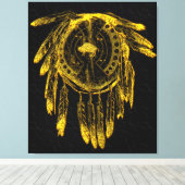 Buffalo Hide Schild 1 Ingepakt Canvas Afdruk (Insitu (Houten vloer))