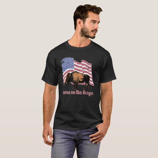 Buffalo Home op de Range Amerikaanse Buffalo Bizon T-shirt (Voorkant volledig)