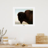 Buffalo Hoofd van Albert Bierstadt verven Poster (Keuken)