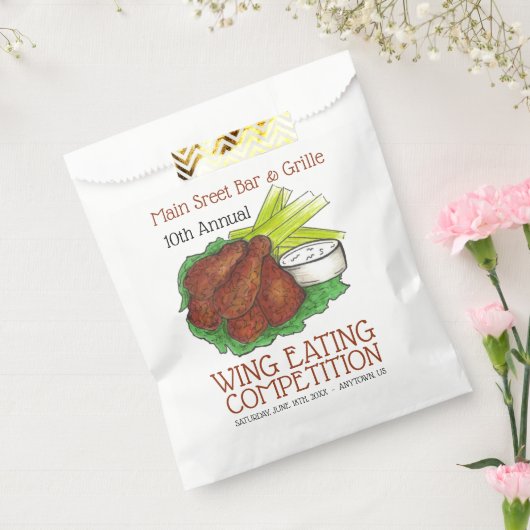 Buffalo Hot Chicken Wings Wing Eating Competitie Bedankzakje (Gezegeld)