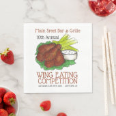 Buffalo Hot Chicken Wings Wing Eating Competitie Servet (Insitu)
