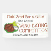 Buffalo Hot Chicken Wings Wing Eating Competitie Spandoek (Horizontaal)
