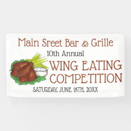 Buffalo Hot Chicken Wings Wing Eating Competitie Spandoek