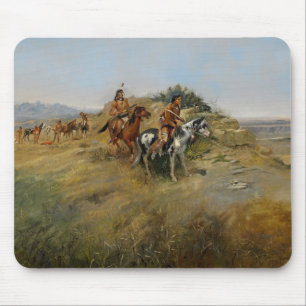 Buffalo Hunt, 1891 (olie op canvas) Muismat