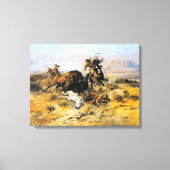 Buffalo Hunt door Charles M. Russell Canvas Afdruk (Voorkant)